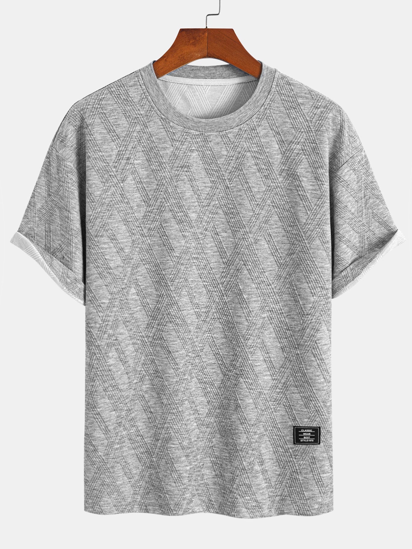 Ensemble t-shirt et short en jacquard diamant – Coupe décontractée pour homme