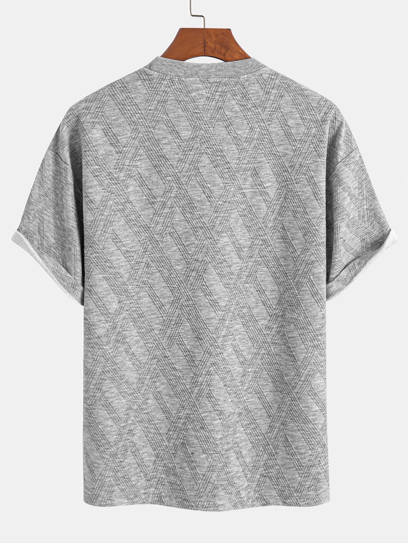 Ensemble t-shirt et short en jacquard diamant – Coupe décontractée pour homme