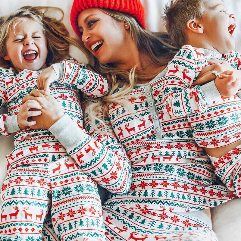 Ensemble pyjama familial en coton pour femmes et hommes 0