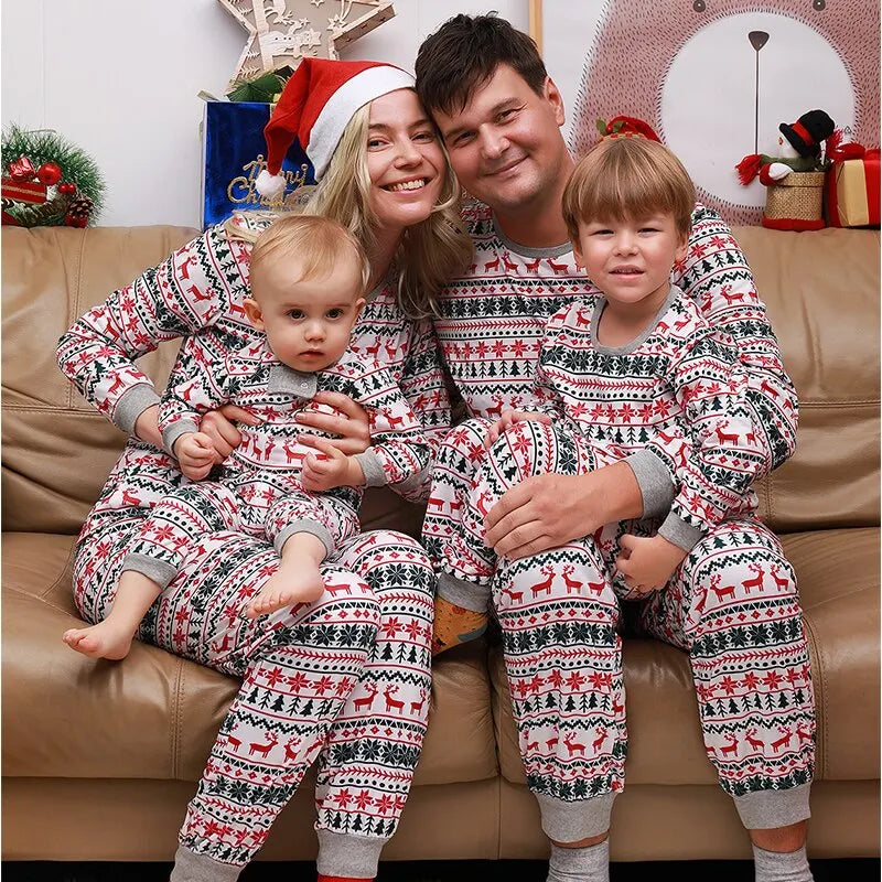 Ensemble pyjama familial en coton pour femmes et hommes 3