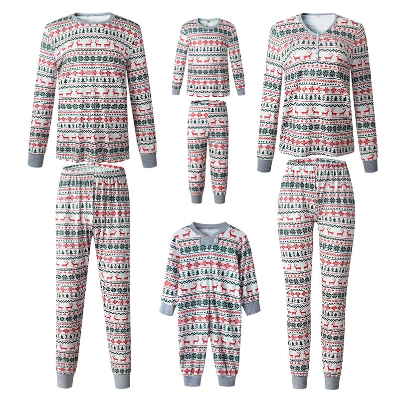 Ensemble pyjama familial en coton pour femmes et hommes 4
