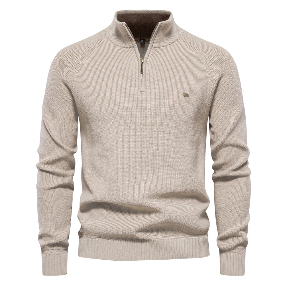 Gervais - Pull pour homme en maille avec col zippé, alliant confort et style
