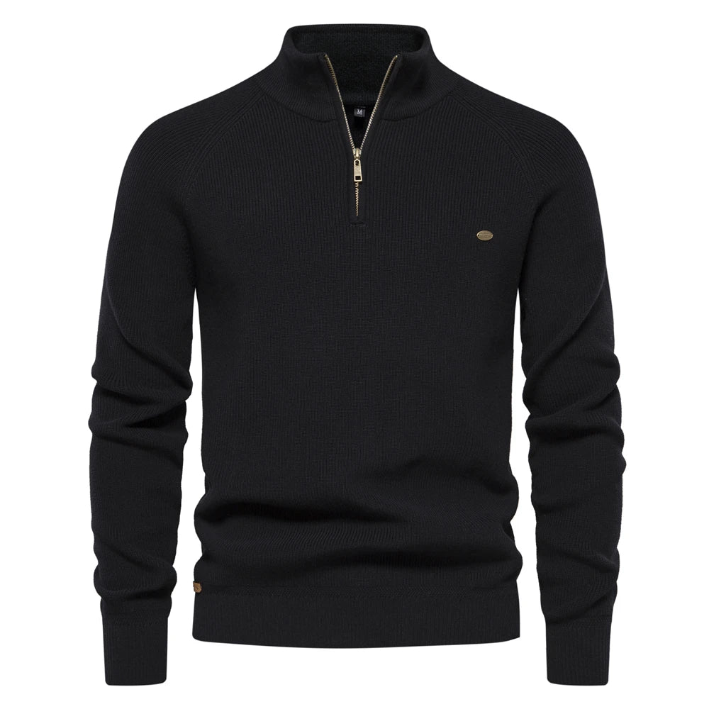 Gervais - Pull pour homme en maille avec col zippé, alliant confort et style