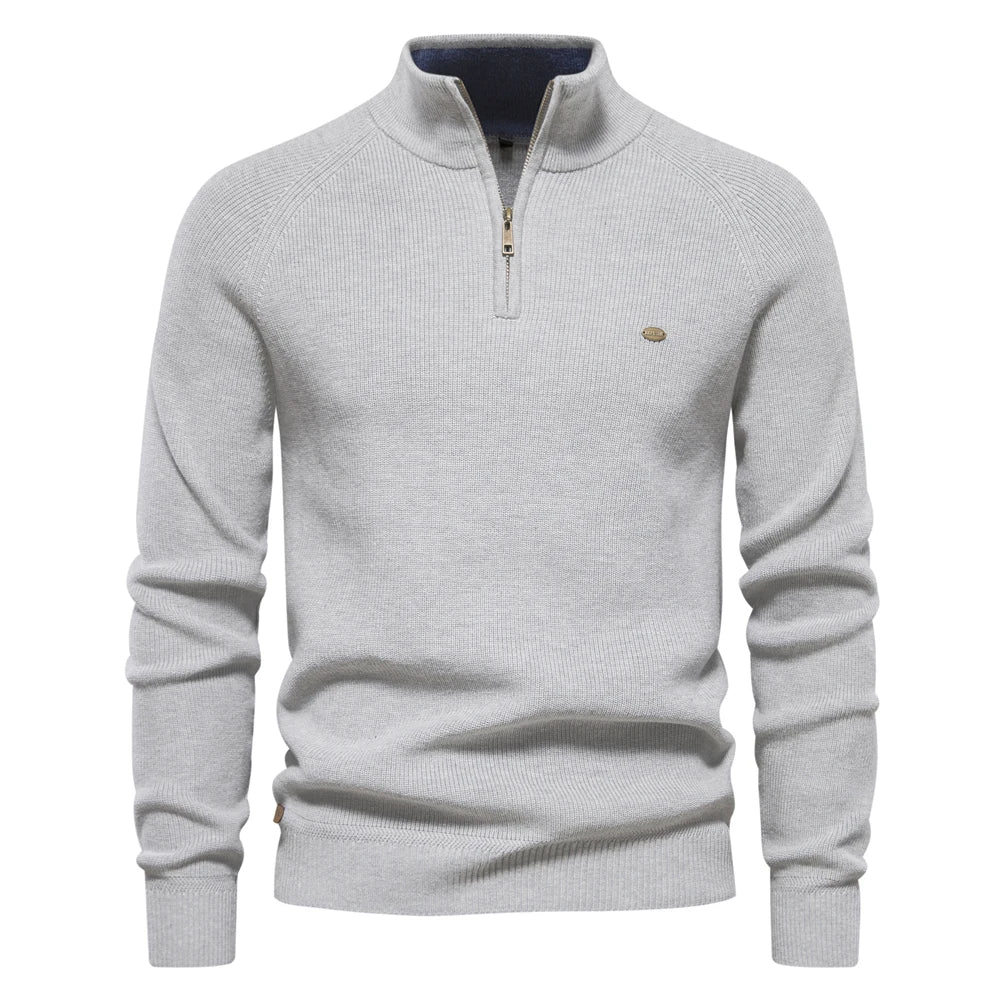 Gervais - Pull pour homme en maille avec col zippé, alliant confort et style