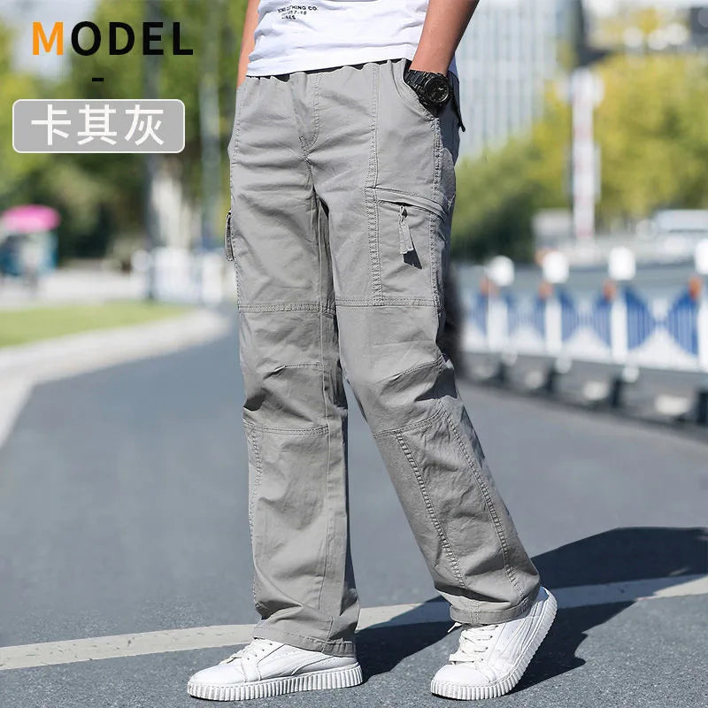 Pantalon cargo ample en coton pour homme - style décontracté pour la randonnée