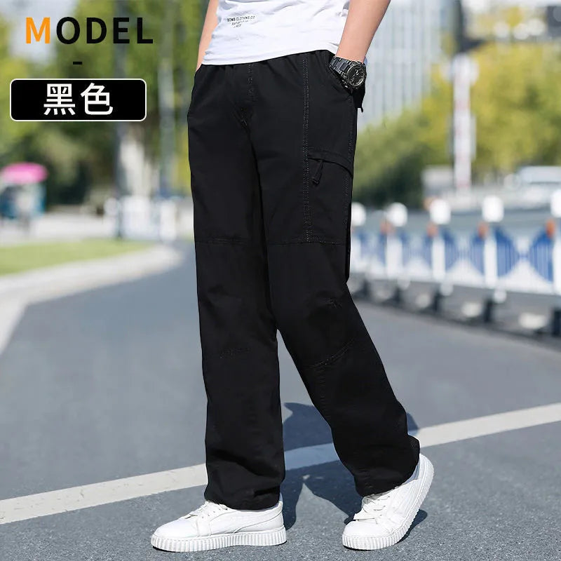 Pantalon cargo ample en coton pour homme - style décontracté pour la randonnée