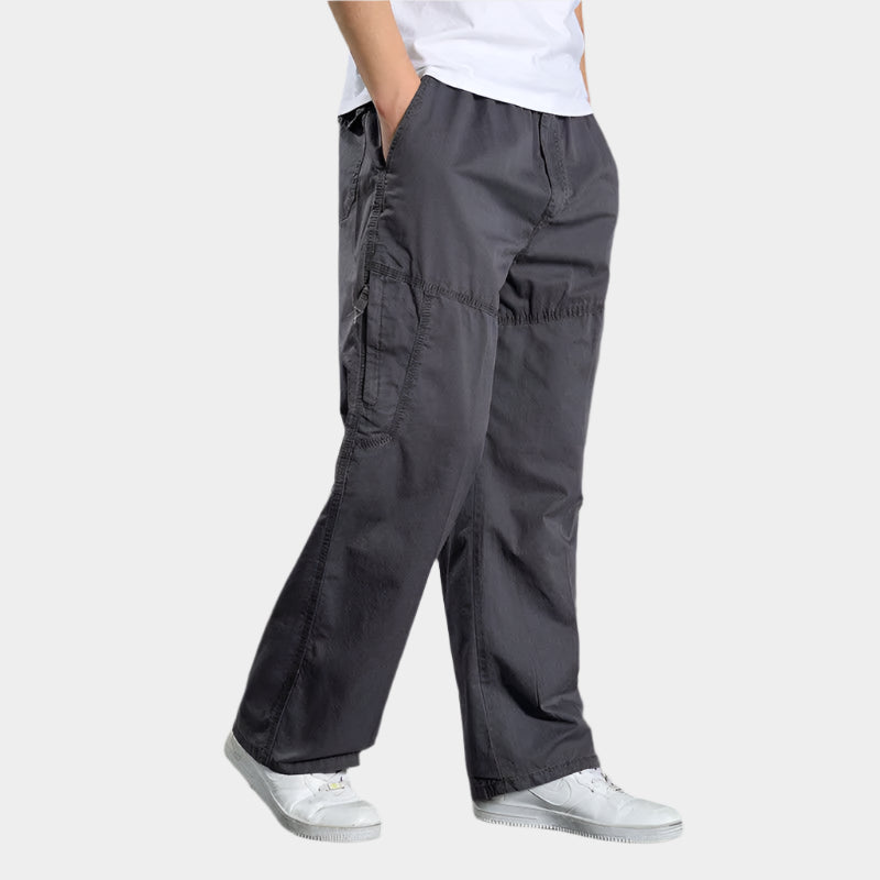 Pantalon cargo ample en coton pour homme - style décontracté pour la randonnée