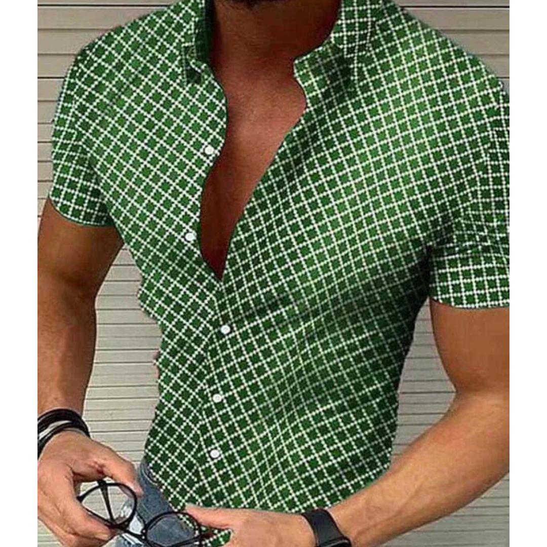 Hugues – Chemise à carreaux pour hommes, à manches courtes, alliant style décontracté et confort