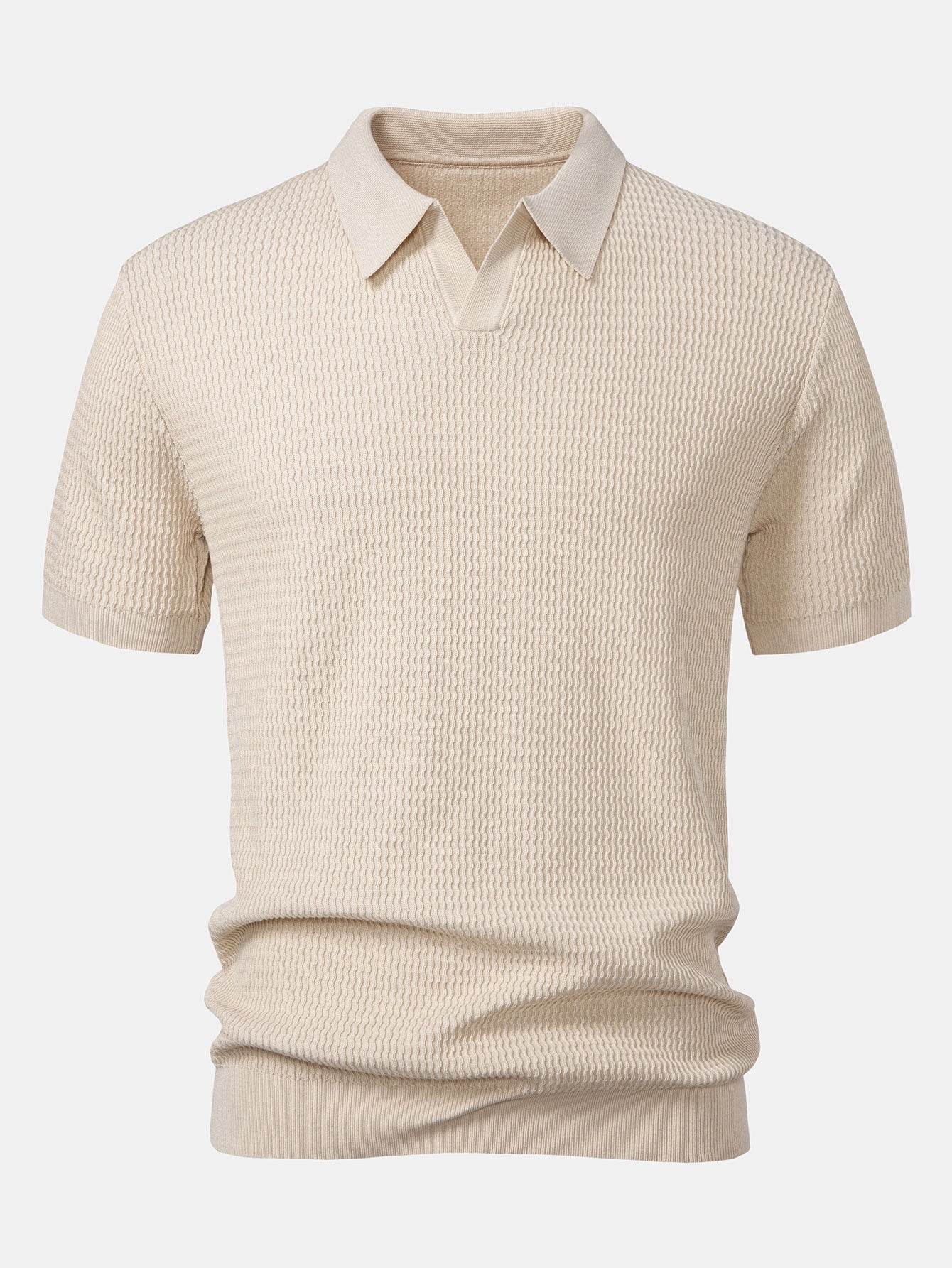 Polo V col jacquard & pantalon fuselé – Ensemble golf homme