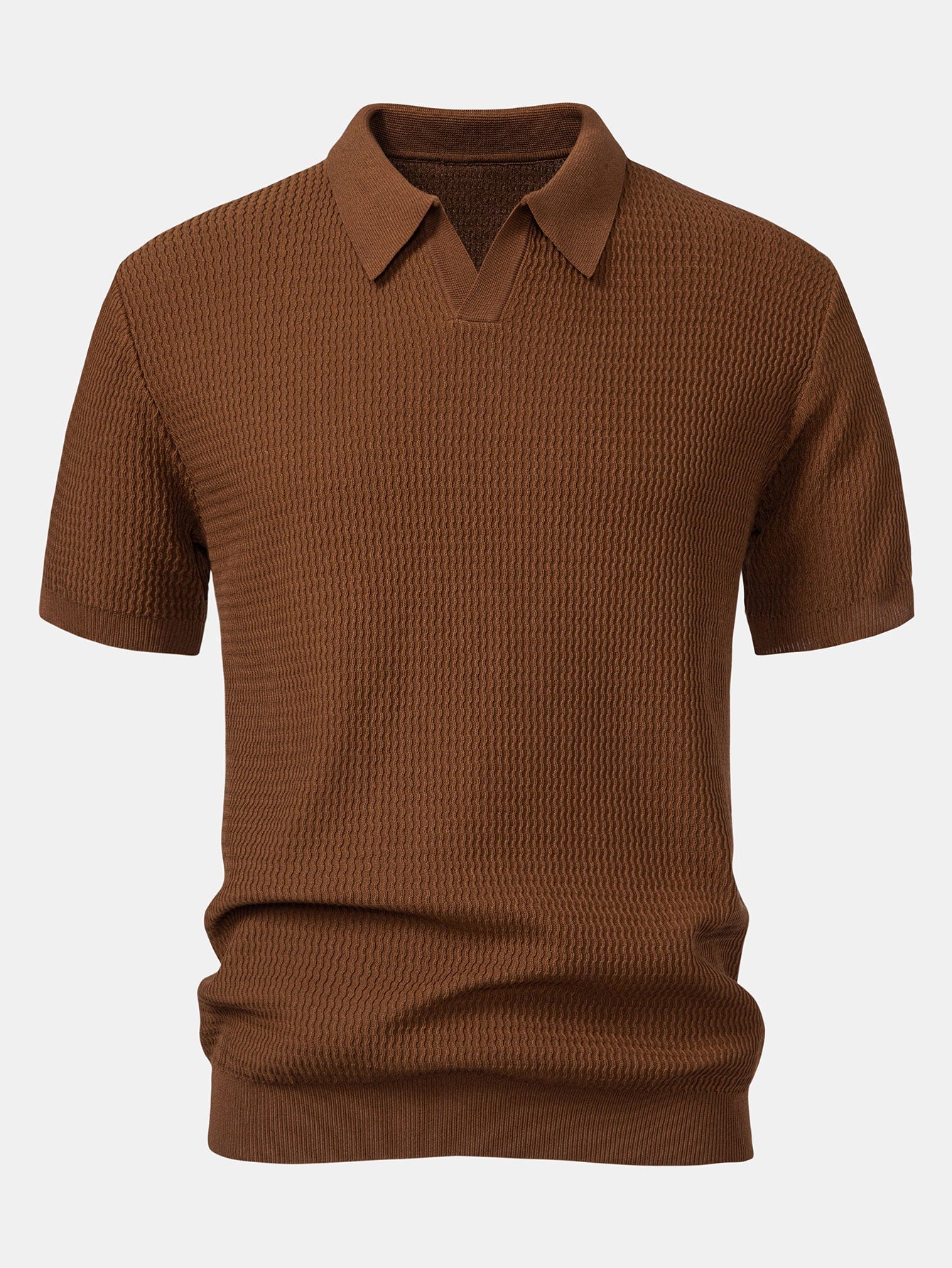 Polo V col jacquard & pantalon fuselé – Ensemble golf homme
