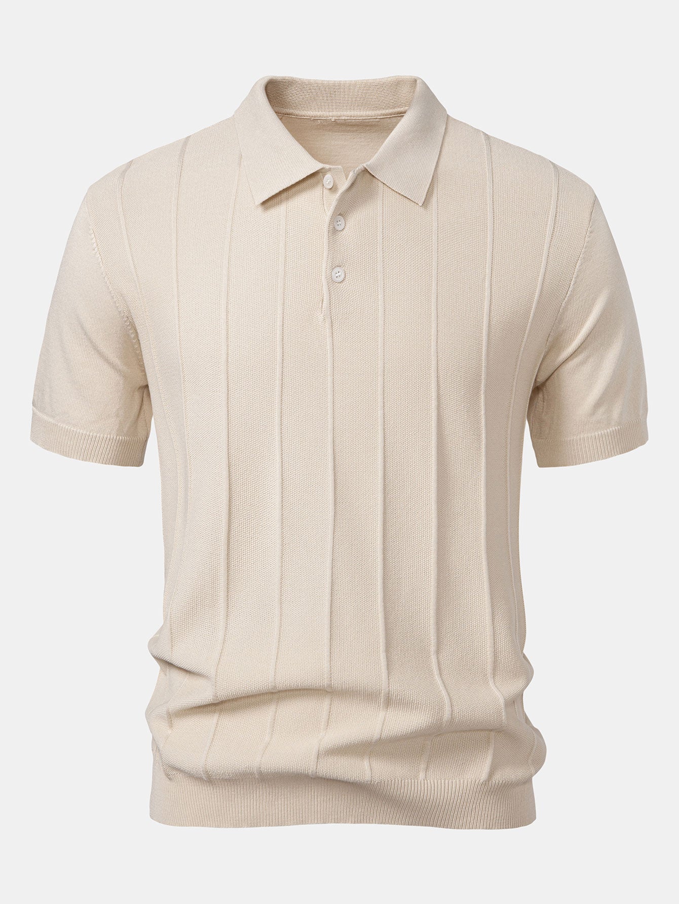 Ensemble polo rayé en tricot jacquard et pantalon côtelé pour homme