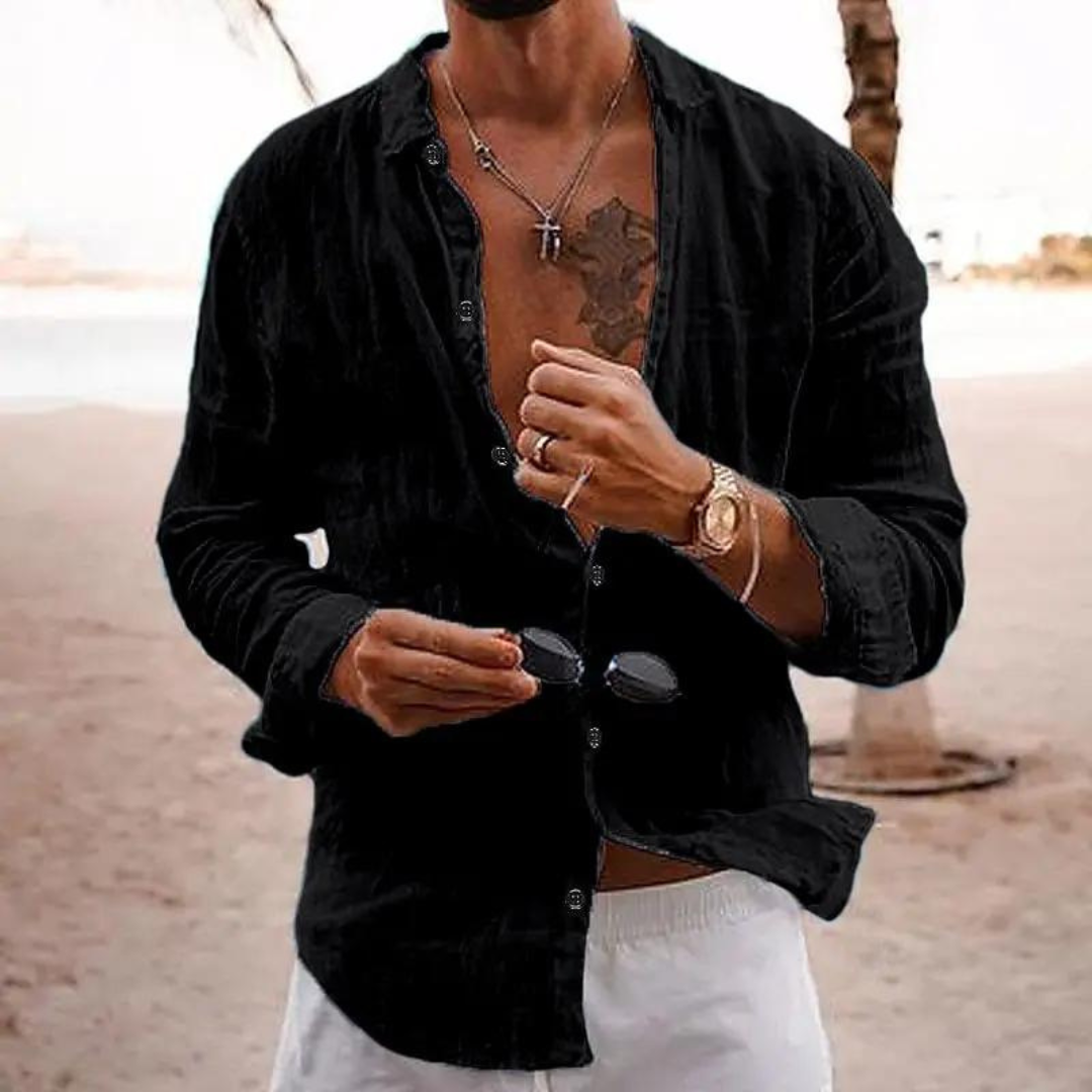 Isaac - Chemise décontractée en lin pour Homme