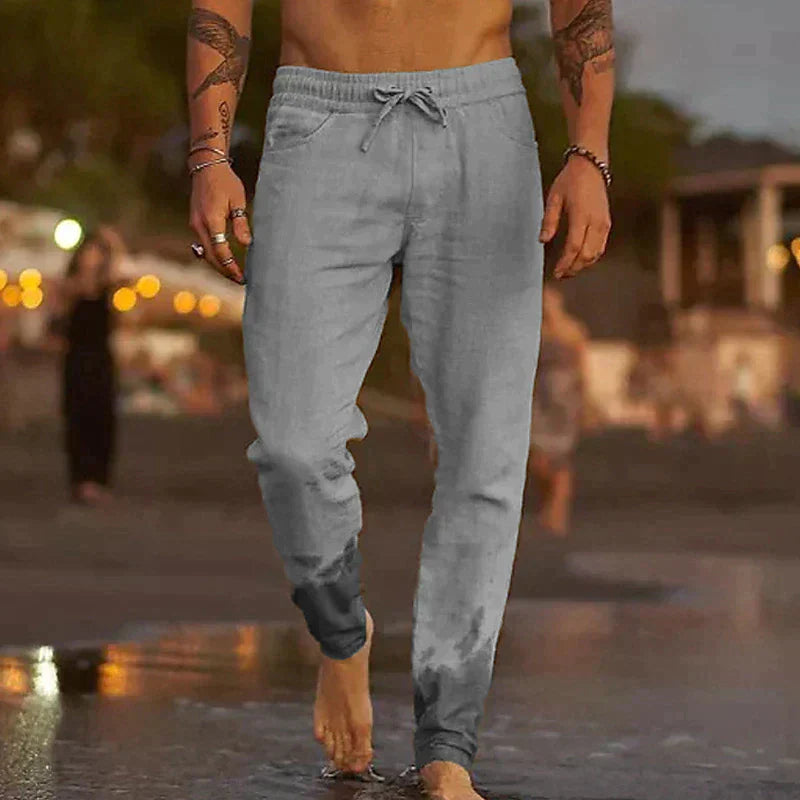 Jaxx - Pantalon décontracté en lin pour homme