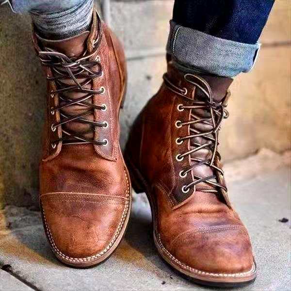 King | Chaussures rétro confortables en cuir pour hommes - 1
