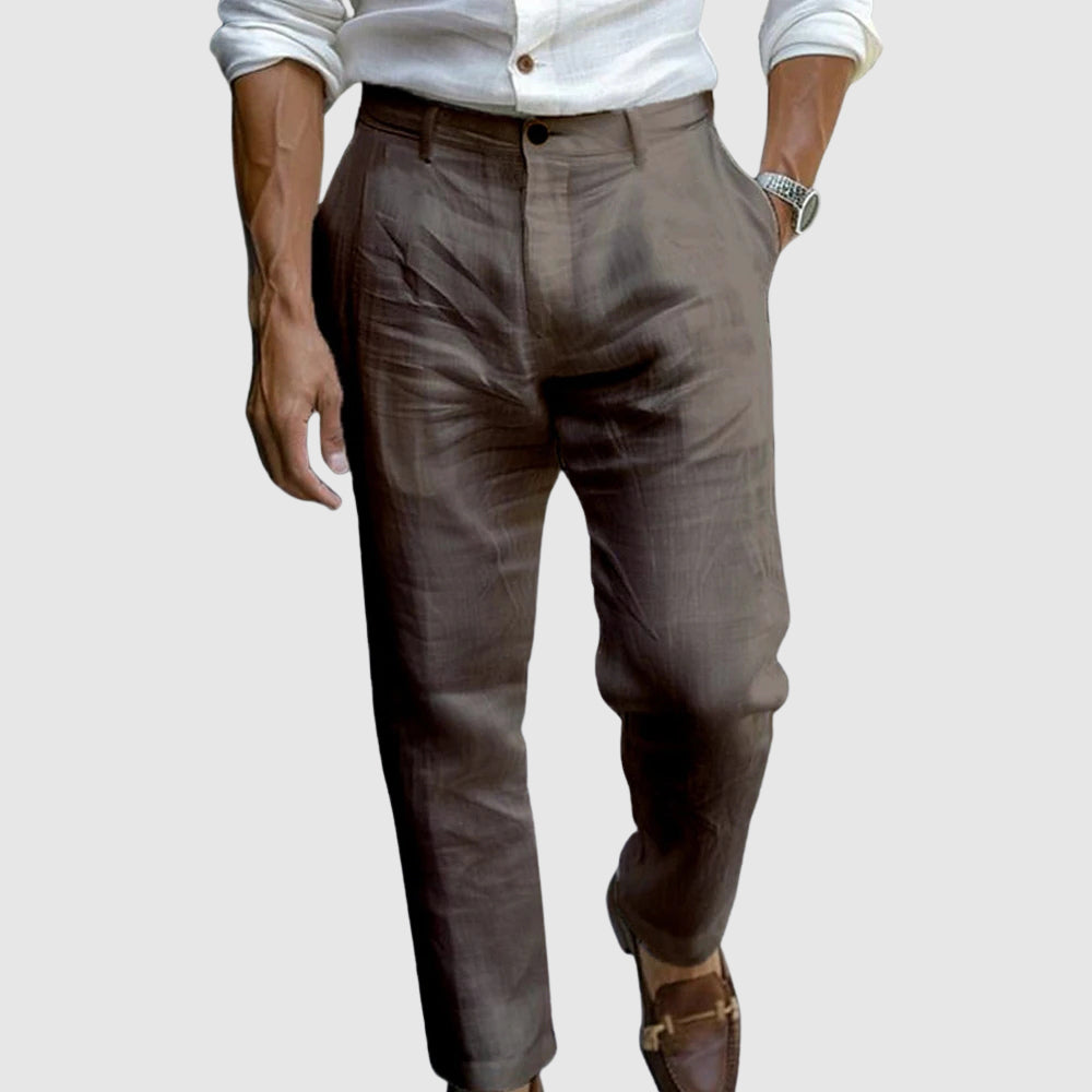 Pantalon en lin respirant – Pantalon d'été léger et décontracté pour homme