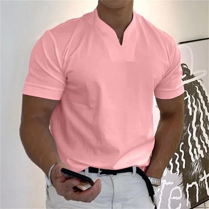 Maillot de fitness à manches courtes et col en V - Respirant et à séchage rapide