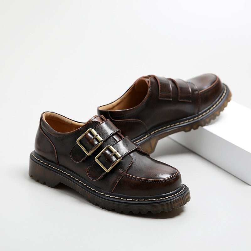 Chaussures à boucle – Chaussures en cuir à double boucle pour homme
