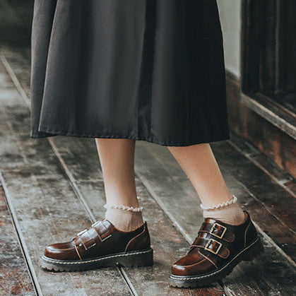 Chaussures à boucle – Chaussures en cuir à double boucle pour homme