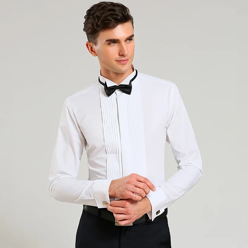 Marcellus - Chemise de smoking de mariage formelle avec nœud papillon