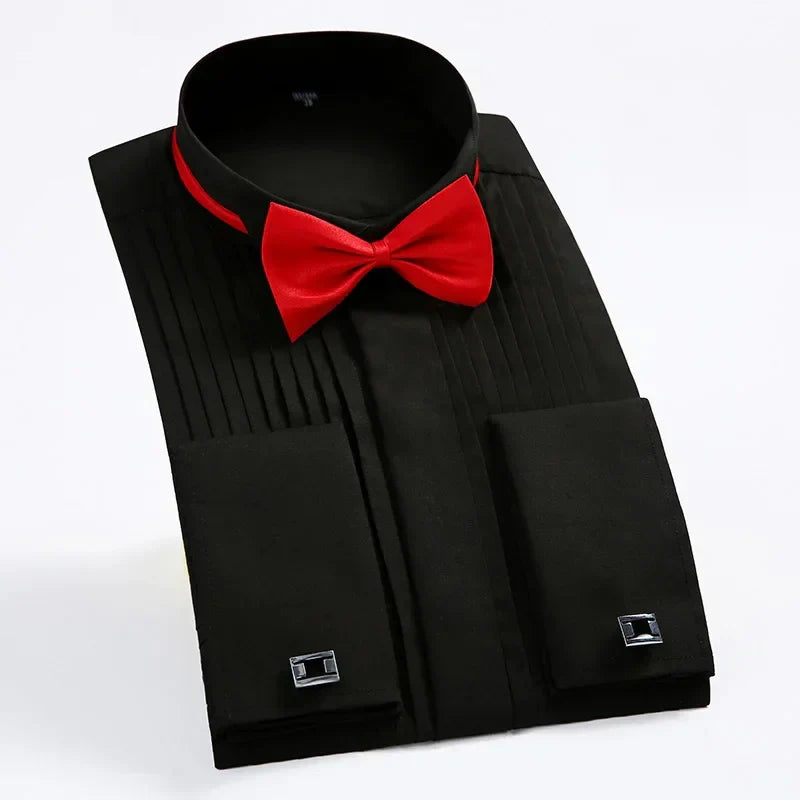Marcellus - Chemise de smoking de mariage formelle avec nœud papillon