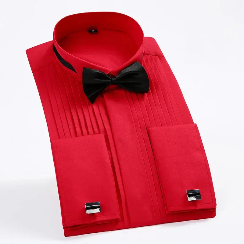 Marcellus - Chemise de smoking de mariage formelle avec nœud papillon