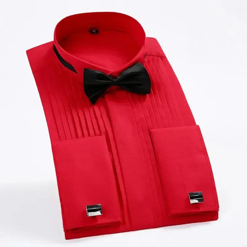Marcellus - Chemise de smoking de mariage formelle avec nœud papillon
