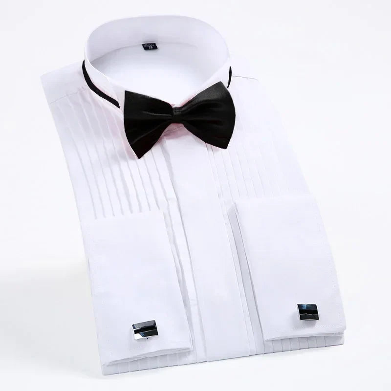 Marcellus - Chemise de smoking de mariage formelle avec nœud papillon