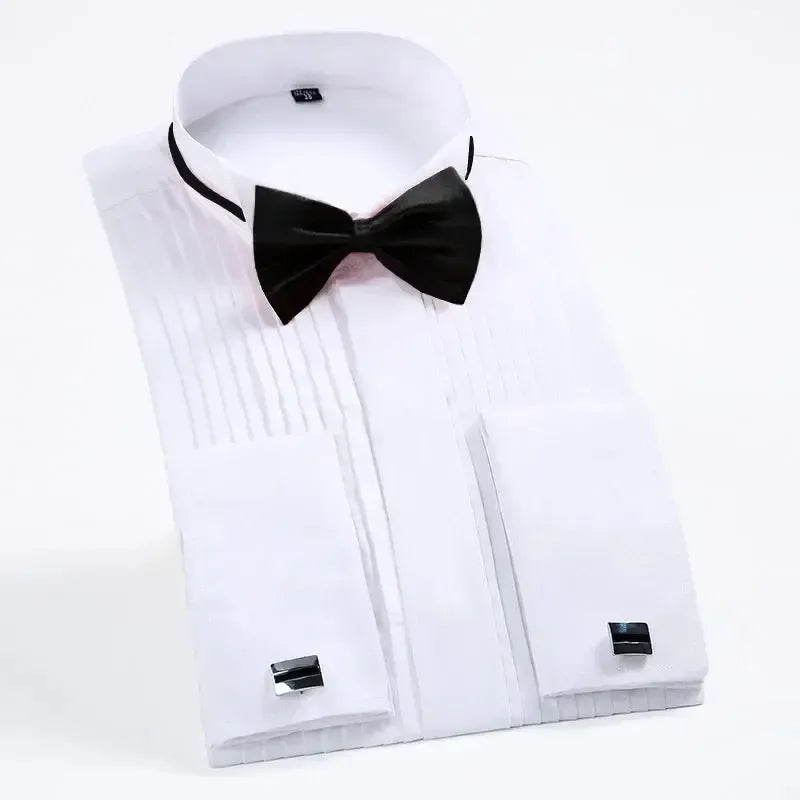 Marcellus - Chemise de smoking de mariage formelle avec nœud papillon
