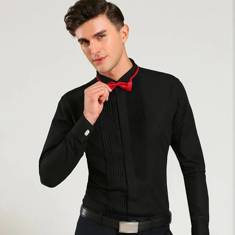 Marcellus - Chemise de smoking de mariage formelle avec nœud papillon