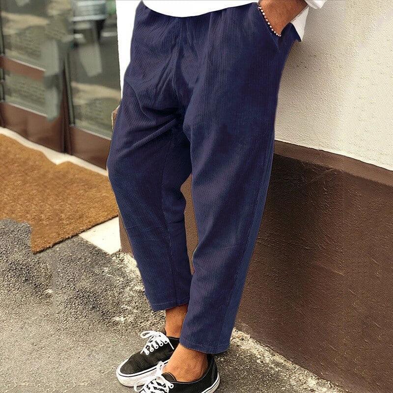Max - Casual pantalon en velours côtelé pour hommes, coupe décontractée