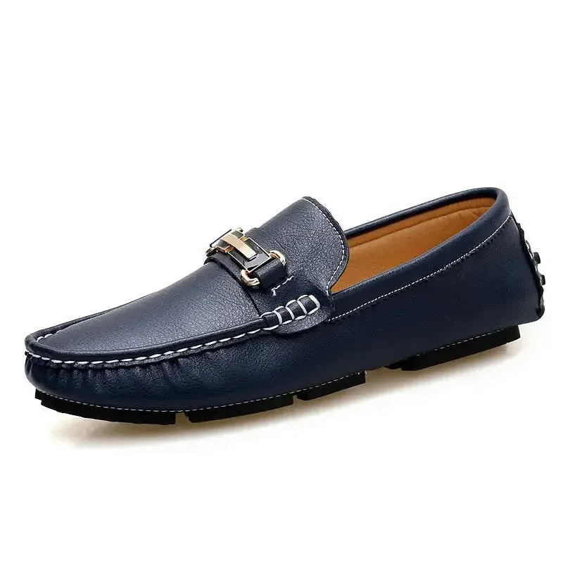 Mocassins classiques en cuir avec fermoir en métal - Travail et loisirs pour homme