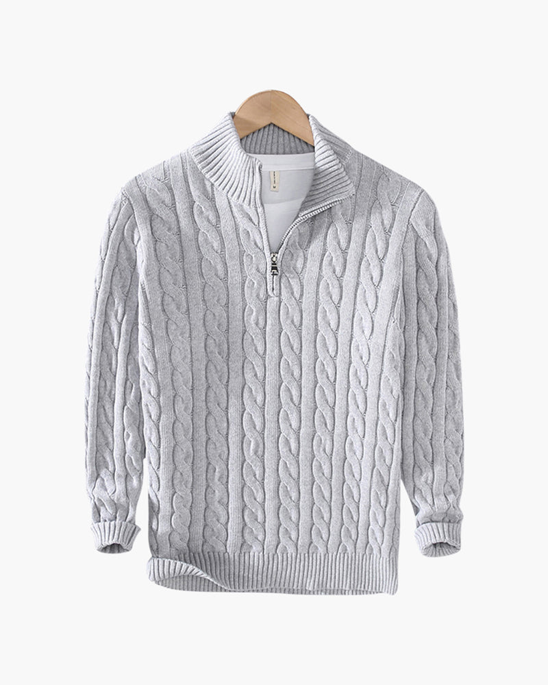 Pull Demi-Zip en Coton Cardé pour Homme et Femme - Confort, Style Polyvalent, Finitions Côtelées, Disponible en S-XL - 2