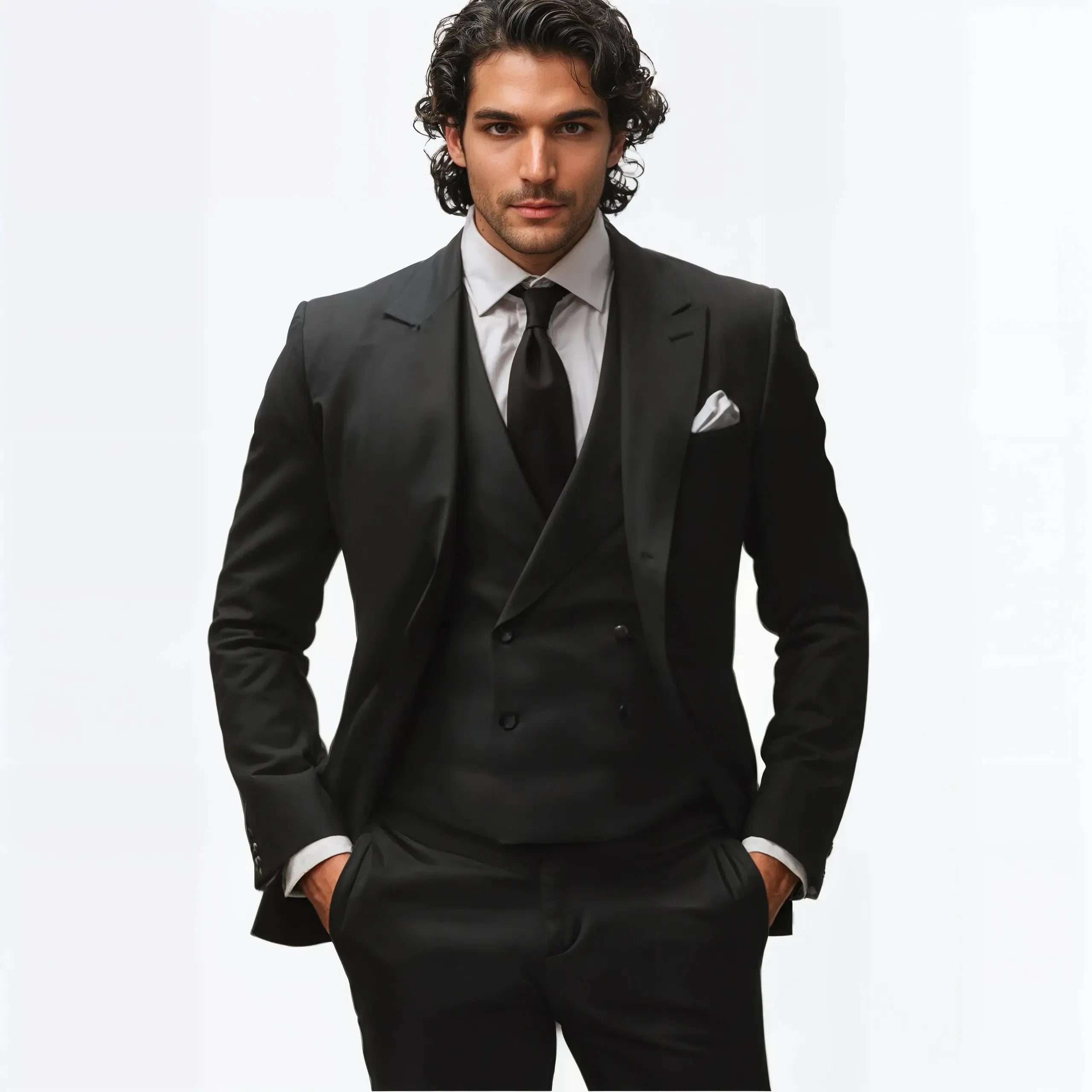 Oscar - Ensemble 3 pièces pour homme comprenant un blazer de costume uni, un gilet et un pantalon