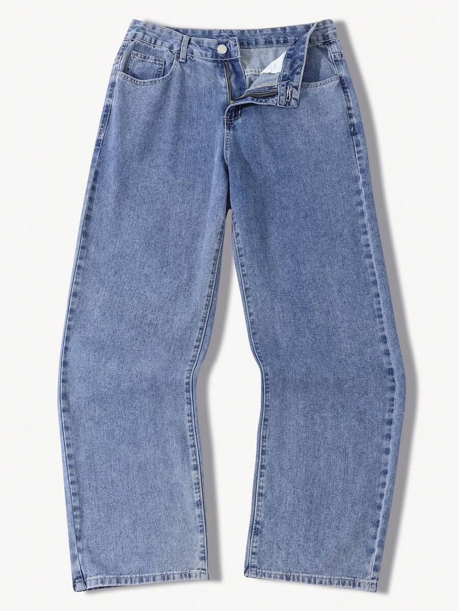 Pantalon ample droit pour homme – Denim décontracté à jambe large