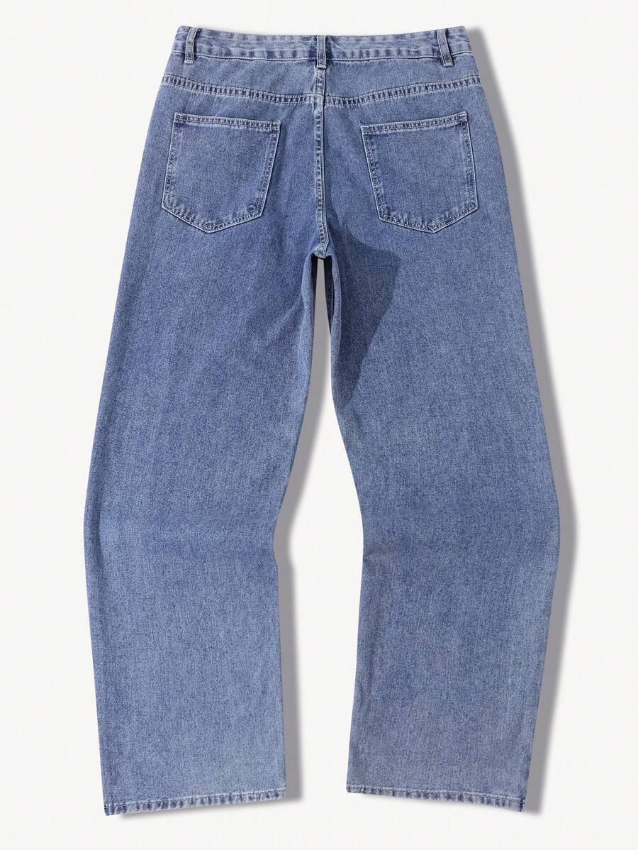 Pantalon ample droit pour homme – Denim décontracté à jambe large