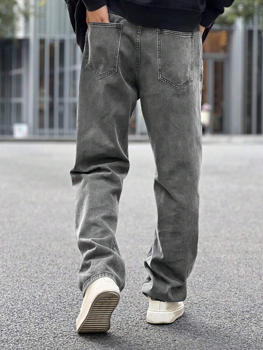 Pantalon ample droit pour homme – Denim décontracté à jambe large - 21