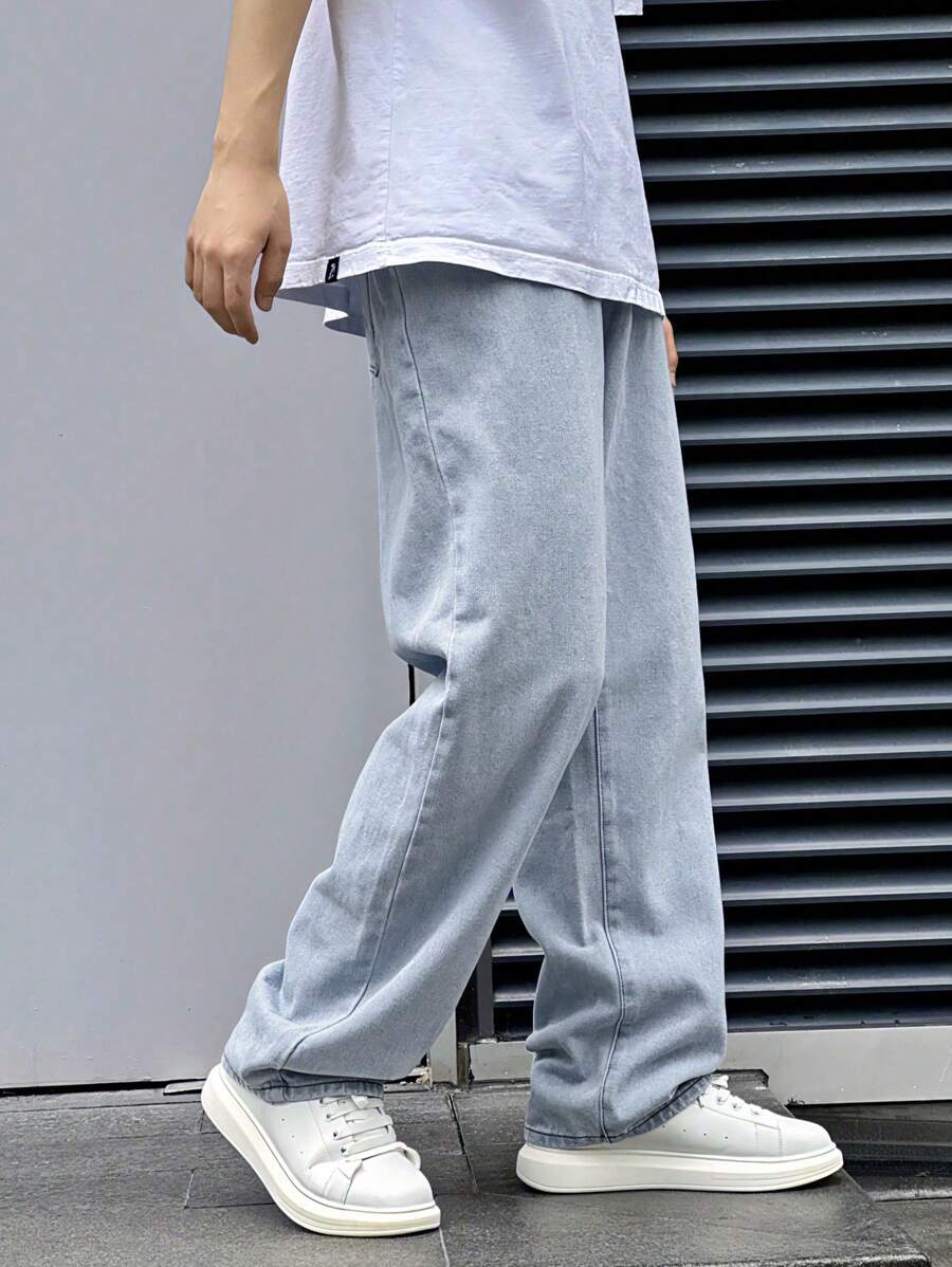 Pantalon ample droit pour homme – Denim décontracté à jambe large - 26