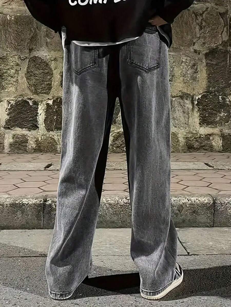 Pantalon ample droit pour homme – Denim décontracté à jambe large - 31