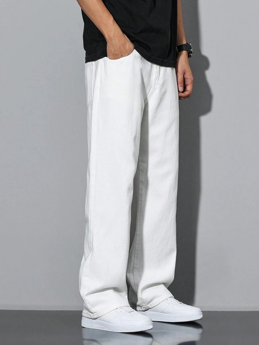 Pantalon ample droit pour homme – Denim décontracté à jambe large - 50