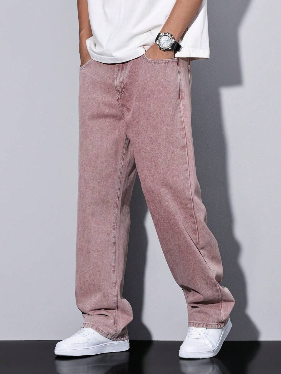 Pantalon ample droit pour homme – Denim décontracté à jambe large - 67