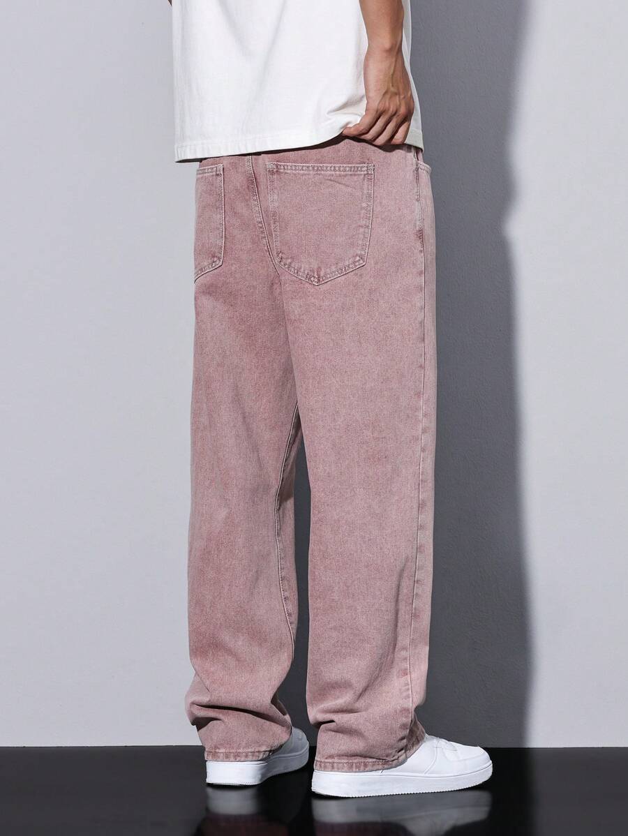 Pantalon ample droit pour homme – Denim décontracté à jambe large - 69