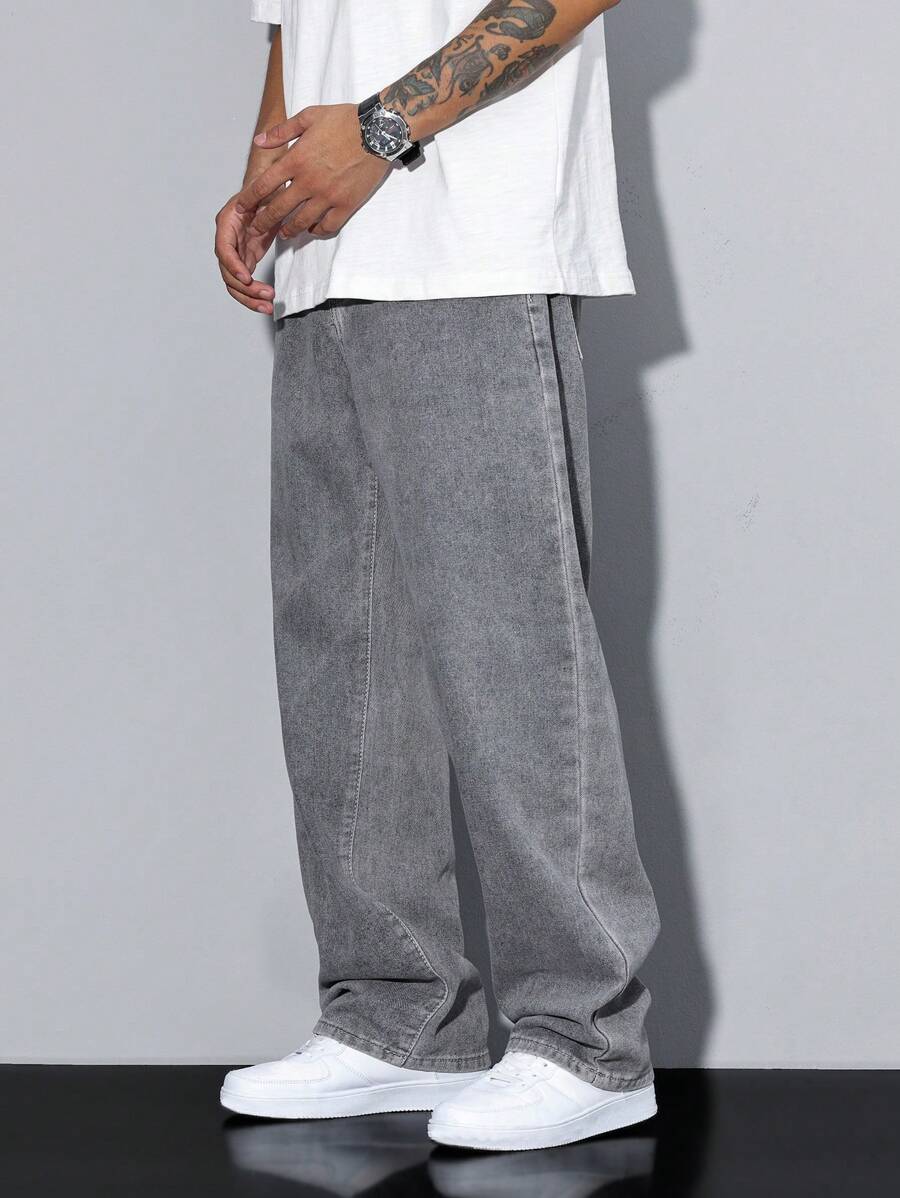 Pantalon ample droit pour homme – Denim décontracté à jambe large - 79