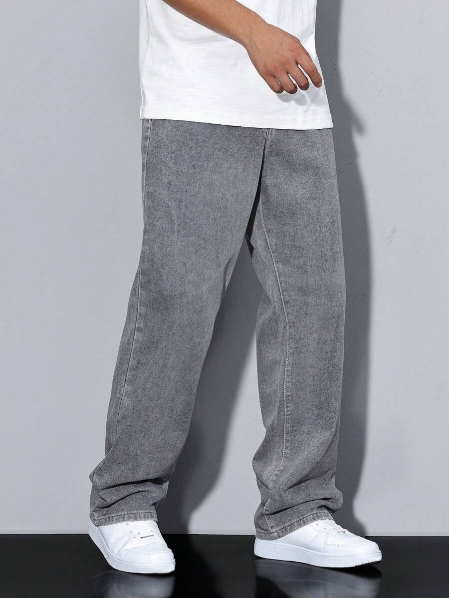 Pantalon ample droit pour homme – Denim décontracté à jambe large - 81