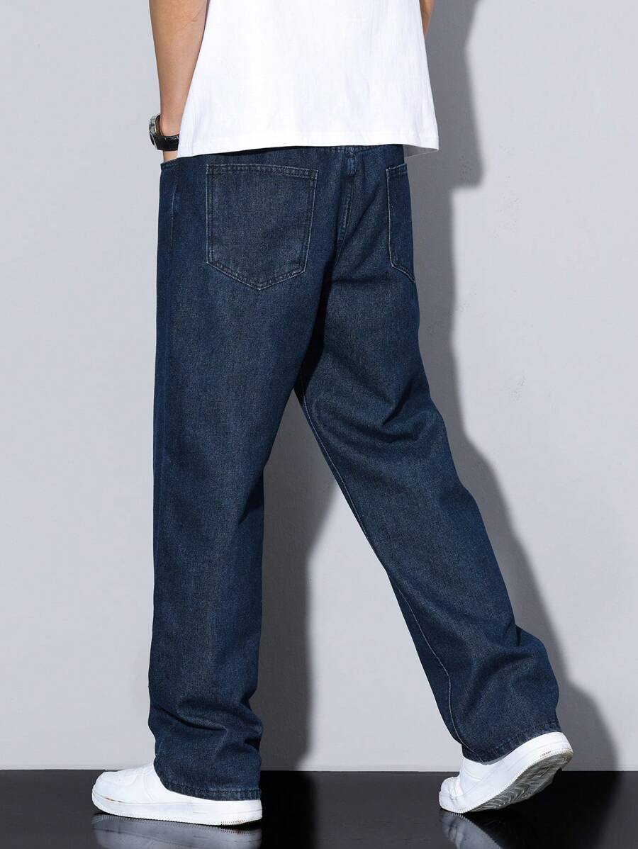Pantalon ample droit pour homme – Denim décontracté à jambe large - 98