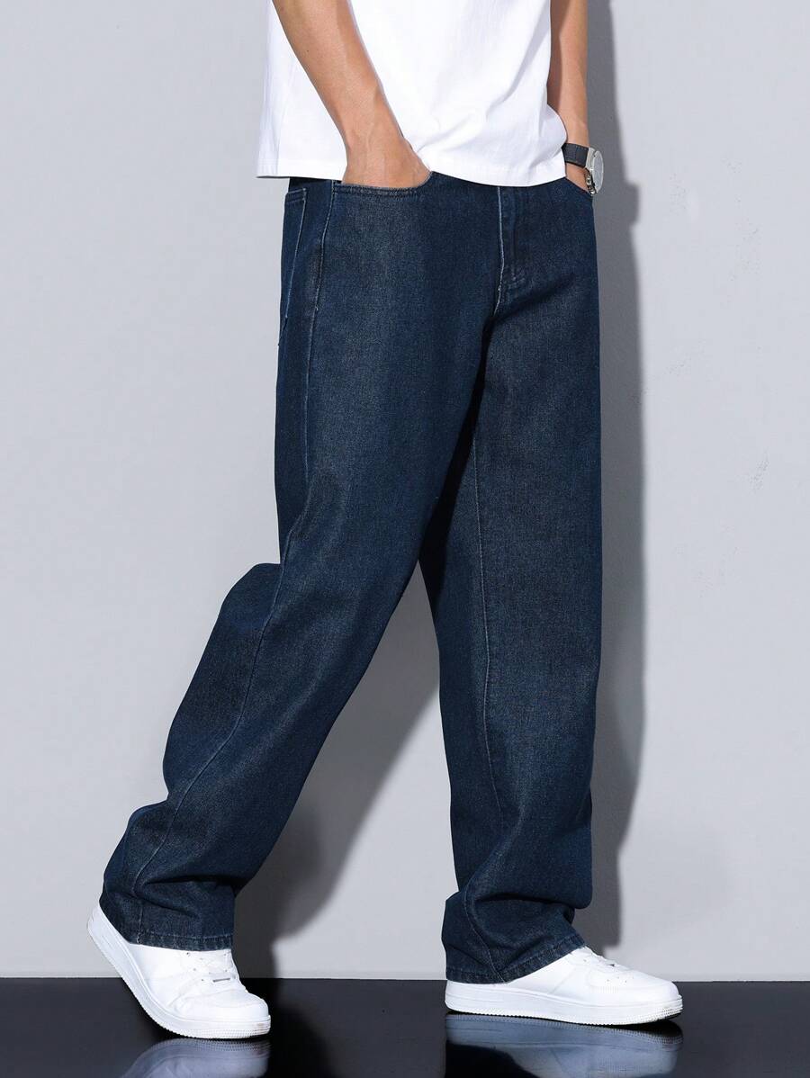 Pantalon ample droit pour homme – Denim décontracté à jambe large - 99