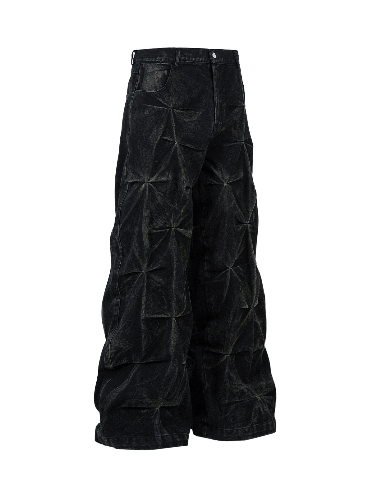 Pantalon ample plissé effet vieilli pour homme, coupe large