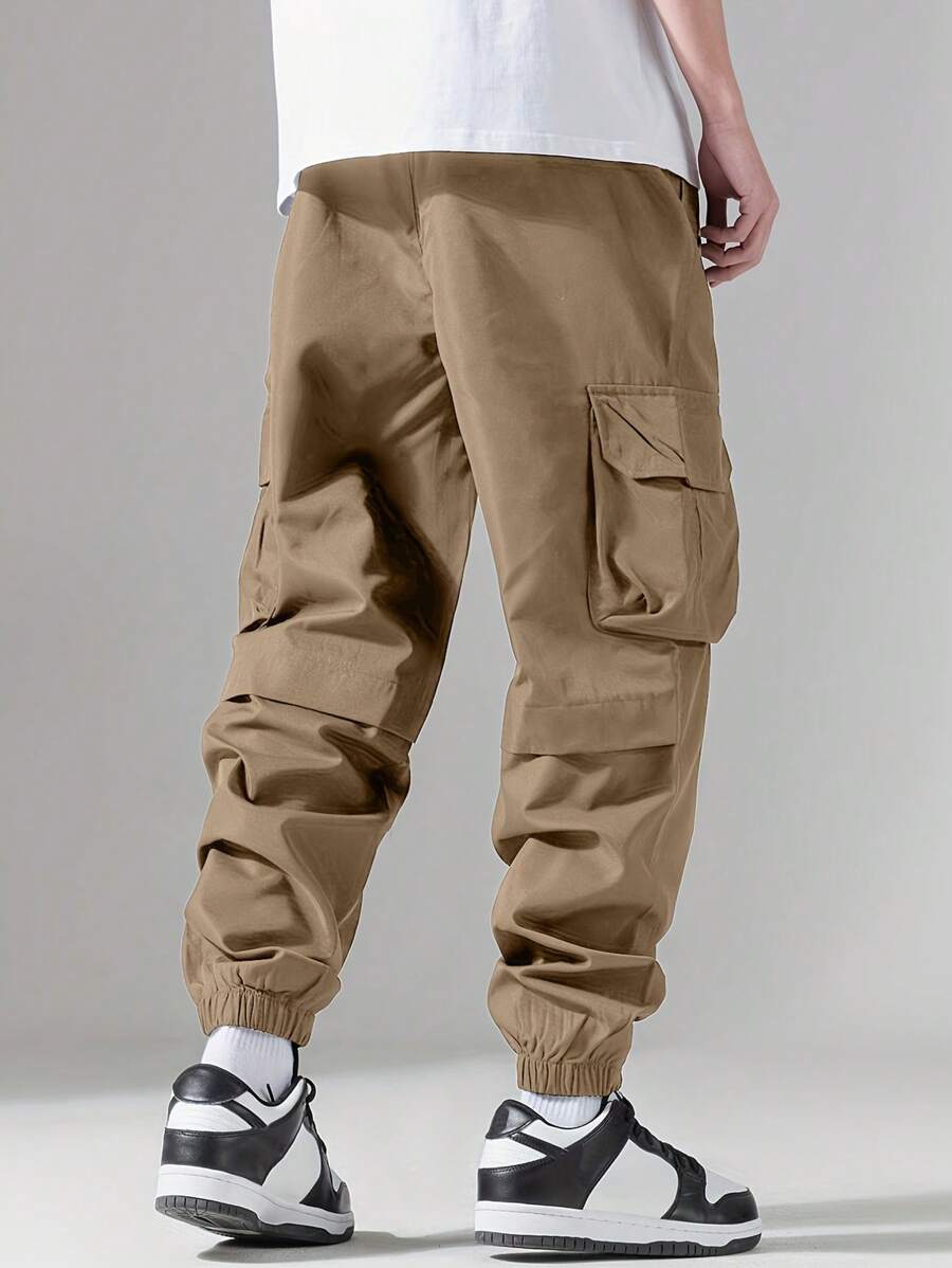 Pantalon cargo streetwear décontracté avec cordon de serrage pour homme