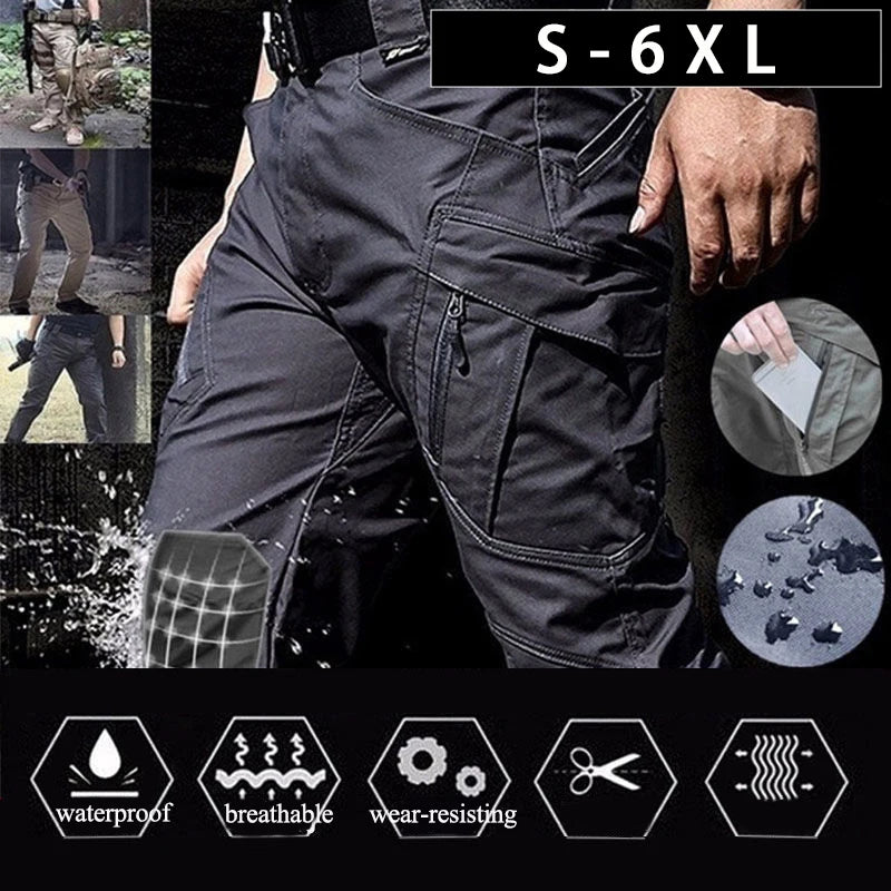 Pantalon cargo tactique multi-poches, style militaire/combat pour homme