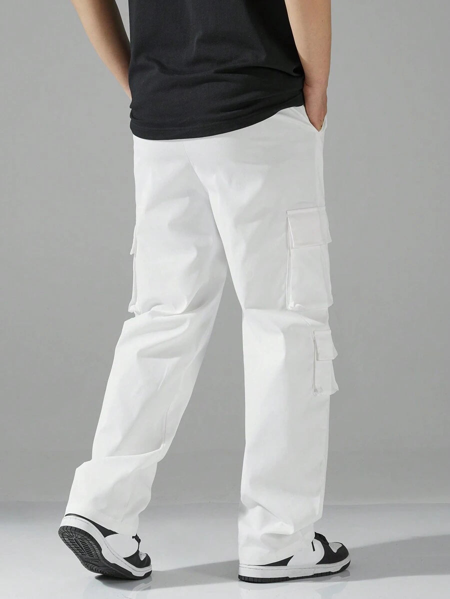 Pantalon cargo utilitaire baggy streetwear avec cordon de serrage