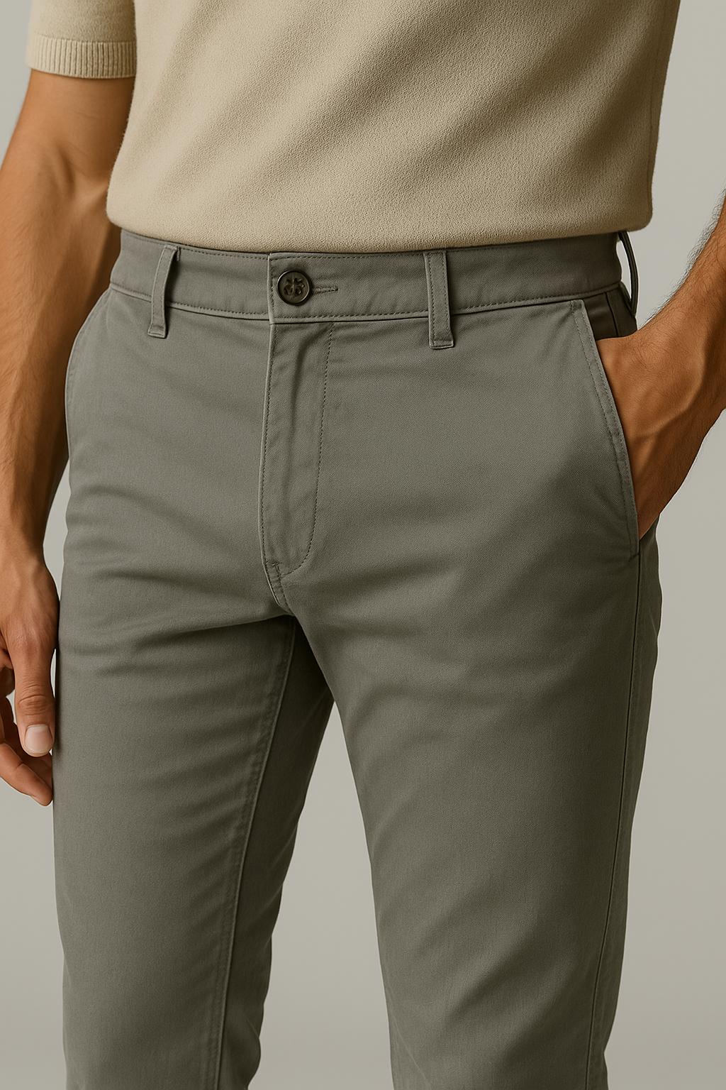 Pantalon chino slim stretch – Mélange de coton sur mesure pour homme